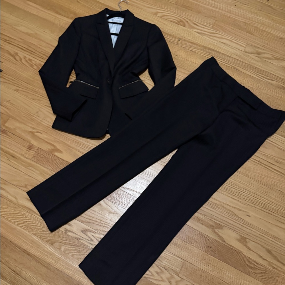 Tahari Black Pinstripe Blazer